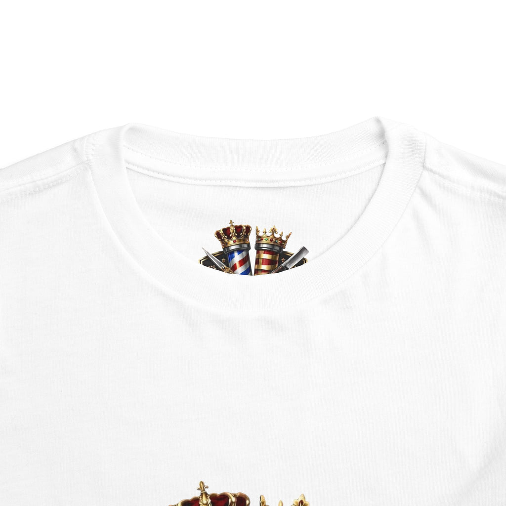 Barber Club Shield Logo Toddler Tee | Barbershop Pole, Scissors, Crown